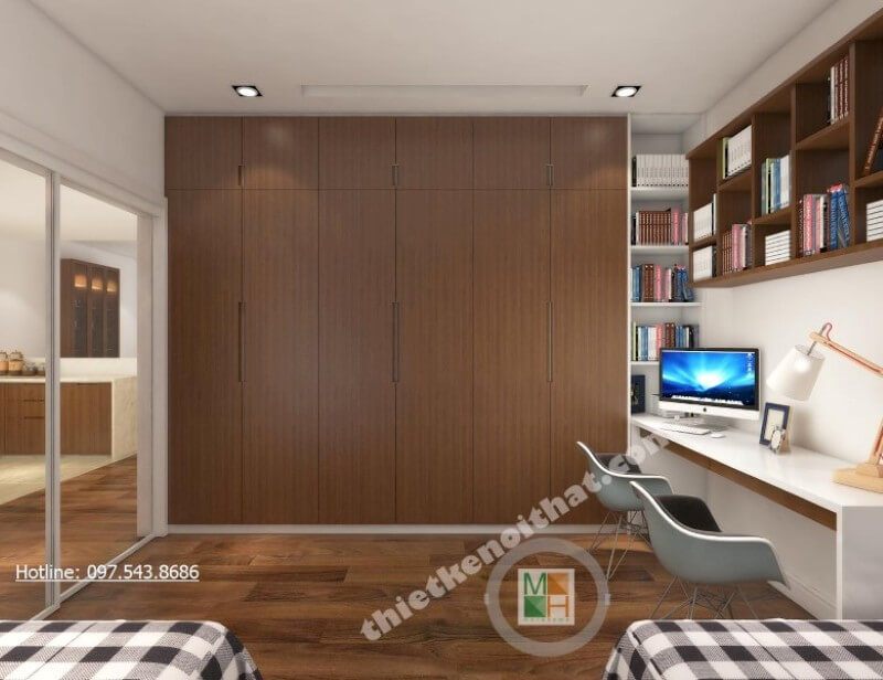 Mẫu tủ quần áo hiện đại được nhiều căn hộ chung cư lựa chọn bởi sự sang trọng và thuận tiện của nó mang lại