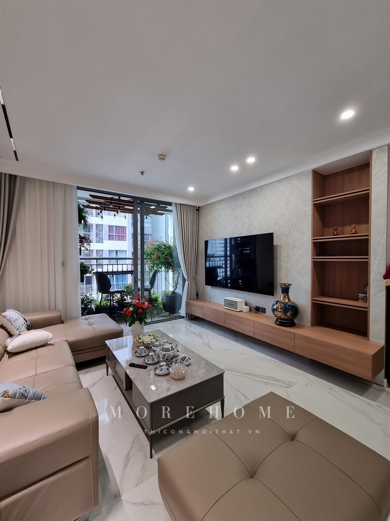 Thi công bàn trà hỗ trợ tốt cho sử dụng, tô điểm trang trí tiện nghi cao cho không gian