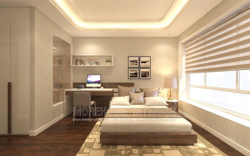 Mẫu giường ngủ đơn được làm từ chất liệu gỗ An Cường đã được tẩm sấy chống ẩm kĩ lưỡng, giúp tăng độ bền cao và không kém gì so với gỗ tự nhiên.